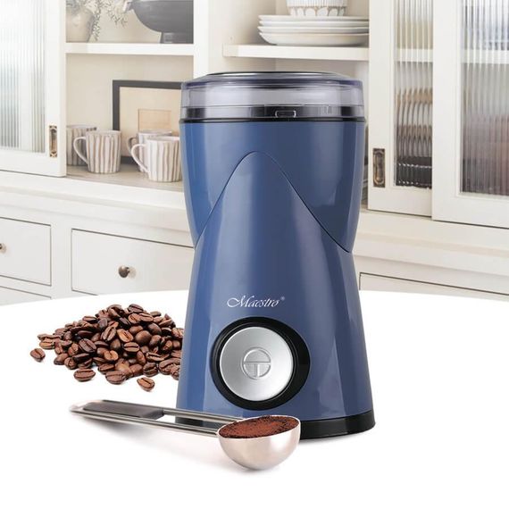 Кавомолка електрична Maestro MR-453-BLUE для зернової кави з потужним мотором | Зображення 1