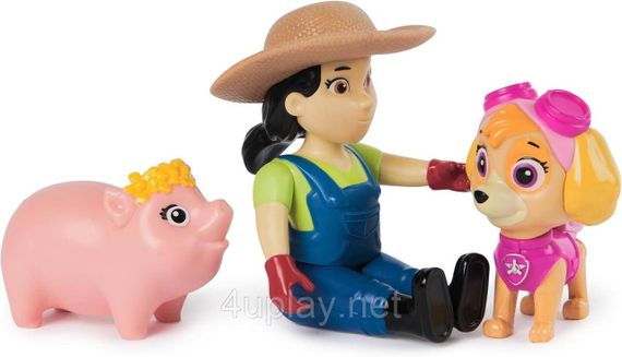 Щенячий патруль Набор игровых фигурок Скай, фермер Юми и свинка Оригинал Paw Patrol | Зображення 3