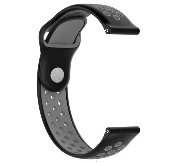 Ремешок Primolux Perfor Sport с перфорацией для часов Samsung Gear S3 Classic SM-R770/Frontier - Black&Grey | Зображення 1
