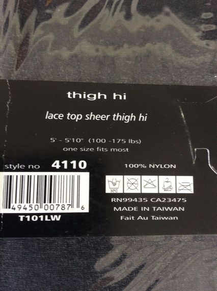 Панчохи з мереживними коронками Music Legs, чорні, One Size | Зображення 3