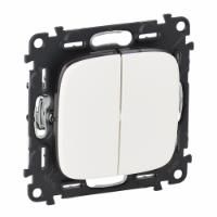 Valena ALLURE Legrand выключатель 2-х клавишный автоматические клеммы белый (752705)