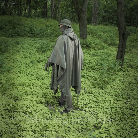 Влагозащитный тактический пончо дождевик, Дождевик взрослый мужской Легкий военный UX-24 | Зображення 9