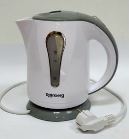 Електричний дисковий пластиковий чайник Rainberg RB-915 1 л електрочайник 1100 Вт
