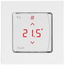 Терморегулятор Danfoss Icon Display, электронный, сенсорный, встраиваемый, 230V, On-wall, белый (088U1015)