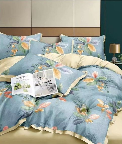 Комплект постільної білизни Soho Євро Elle 200х230 см Floret Olive