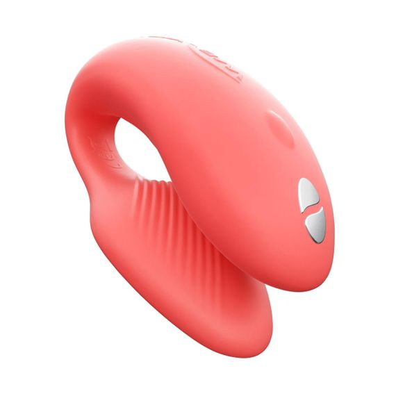 Смарт-вібратор для пар We-Vibe Chorus Crave Coral, сенсорне керування вібраціями стисненням пульта Sex Aura