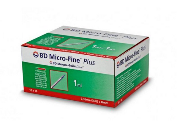 Інсуліновий шприц з інтегрованою голкою U-40 BD Micro-fine Plus 1ml, 10 шт | Зображення 1