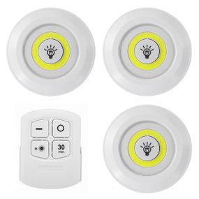 Світлодіодний сенсорний нічник з пультом, 3 шт, від батарейок ААА, LED light with Remote Control / Набір LED світильників