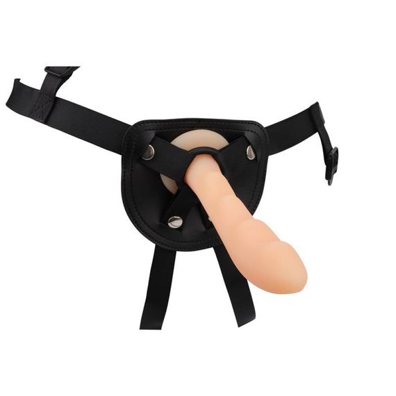 Страпон силіконовий Chisa R.G.B. Cavelier, на трусиках зі штучної шкіри, бежевий Sex Aura | Зображення 1