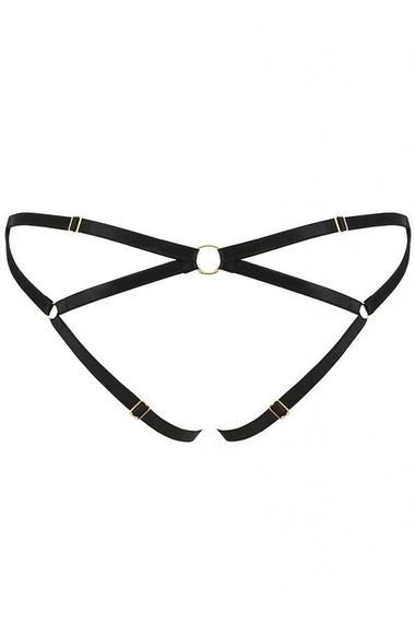 Відкриті трусики Passion Exclusive NICKY THONG Чорні L/XL | Зображення 1