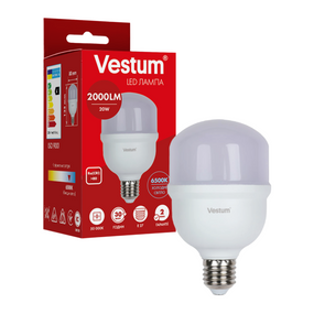 Світлодіодна високопотужна лампа Vestum T80 20W 6500K 220V E27 1-VS-1607