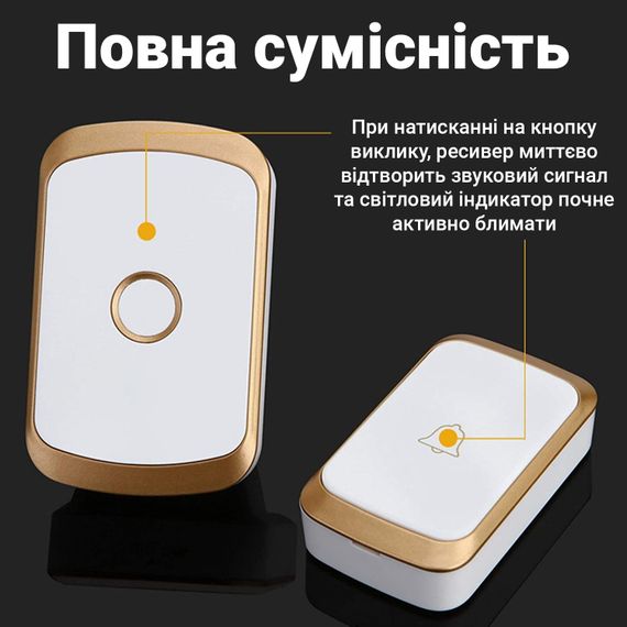 Дверний дзвінок бездротовий Digital Lion WDB-01, до 300 метрів, золотий | Зображення 3