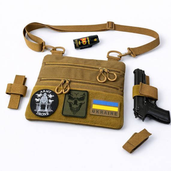 Тактична сумка на груди, Тактична сумка з шевроном Сумка чоловіча тактична нагрудна HV-44 | Зображення 2