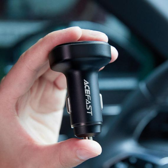 Автомобільний зарядний пристрій ACEFAST B9 66W(2USB-A+USB-C) three port metal car charger | Зображення 3