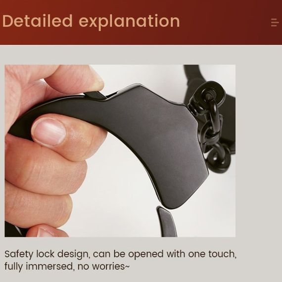 Наручник з ланцюжком та карабіном Roomfun з ключиком, чорний sexstyle | Зображення 6