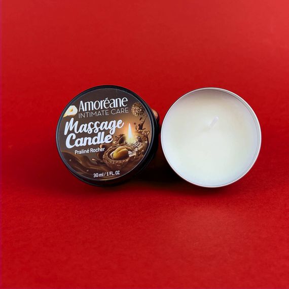 Масажна свічка Amoreane Massage Candle Praline Rocher, праліне, 30 мл | Зображення 2