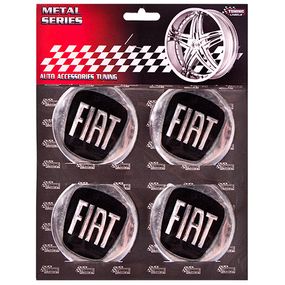 Наклейки на ковпаки "FIAT" чорні, діам. 60 мм (4 шт.)