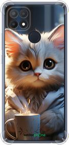 Чохол на Oppo A15s Білий кіт "5646sp-2527-2448"
