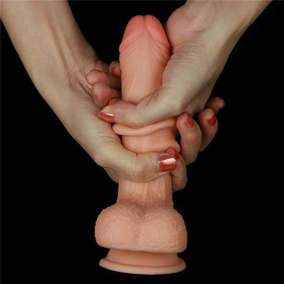 Фалоімітатор 7'' Sliding Skin Dual Layer Dong Sex Aura | Зображення 8