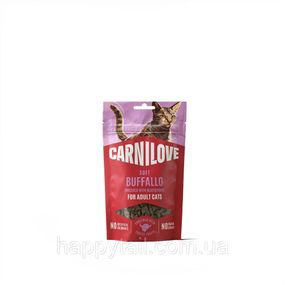 Мягкое лакомство для кошек Carnilove Soft Snack с мясом буйвола и голубикой — беззерновые снеки 50 г