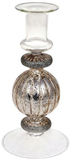 Підсвічник скляний Candlestick 8.5х18см, шампань