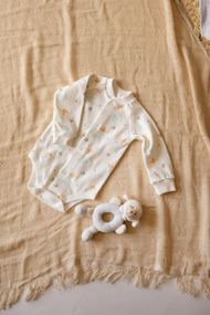 Боді з довгим рукавом інтерлок принт Пташки 68