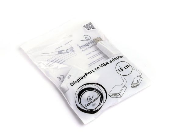 Адаптер-перехідник DisplayPort на VGA Cablexpert A-DPM-VGAF-02-W | Зображення 1