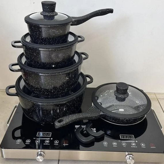 Набір каструль з антипригарним покриттям XPRO HK-316 чорна (41904-HK-316_2774) | Зображення 3