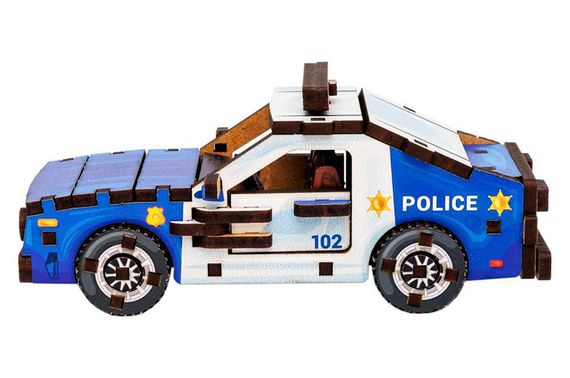 Конструктор 3D Puz-00971, дерев'яний"Turbo Police" PuzzleOk | Зображення 1