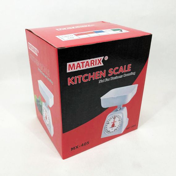 Ваги кухонні механічні MATARIX MX-405 5 кг, ваги для зважування продуктів. Колір: зелений | Зображення 1