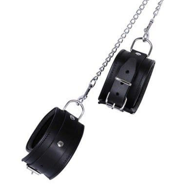 Кандали на ноги ZADO з натуральної шкіри, чорні. | Зображення 1