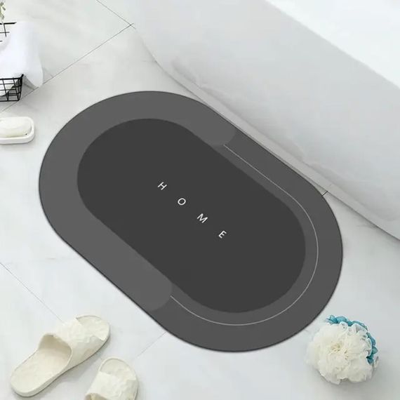 Килимок волопоглинаючий для ванної кімнати (50х80см), Сірий / Антиковзний діатомітовий килимок | Зображення 6