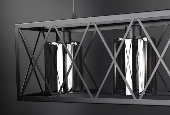 Люстра підвісна LOFT на 3 лампочки 26956 Чорний 35-100х25х63 см. | Зображення 2