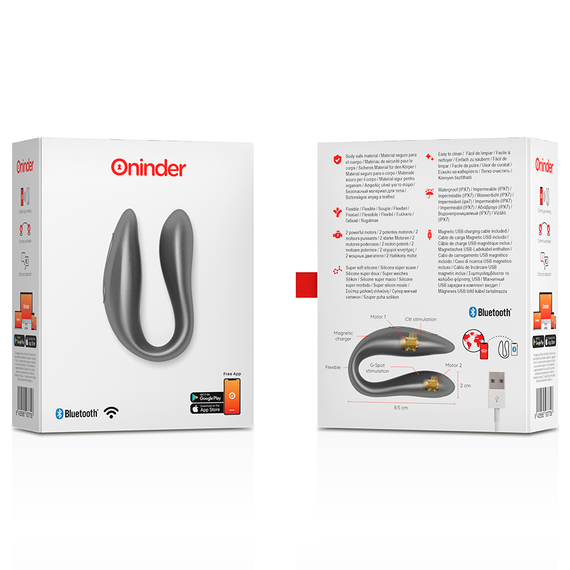 Смарт вібратор для пар DOUBLE PLEASURE, колір: чорний Oninder (Іспанія) sexstyle | Зображення 5