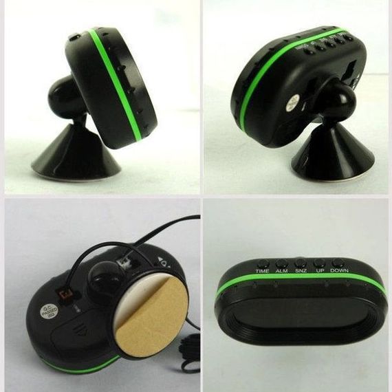 Автомобильные часы VST-7009V подсветка + 2 термометра + вольтметр, питание от аккумулятора авто 12В-24В XE-63 | Зображення 6