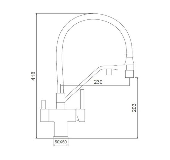 Змішувач для кухні Gappo з виходом для питної води, з гнучким виливом G4395-69 | Зображення 1