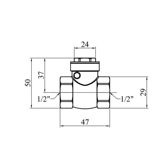 Пелюстковий клапан Karro 1/2" ВВ латунний KR-107 | Зображення 1