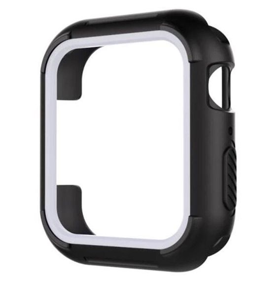 Силіконовий захисний корпус Primo для Apple Watch 44 mm - Black / White | Зображення 1