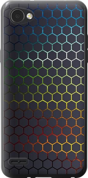 Чехол на LG Q6 Переливающиеся соты "498u-1094-17620"