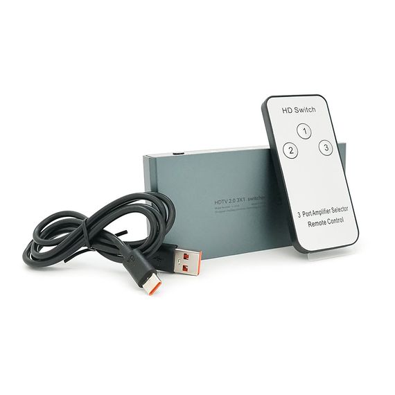 Комутатор VEGGIEG V-HD10 HDMI 1*3, HDTV2.0 4K, Grey, Box | Зображення 2