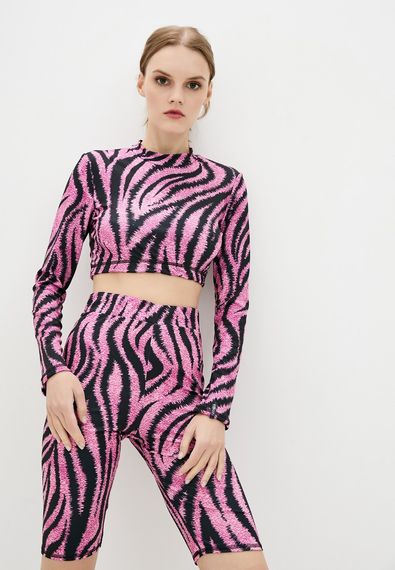 Спортивні шорти велосипедки  4Profi з принтом "Тигреня" рожевий розмір XL дайвінг 18699 | Зображення 1