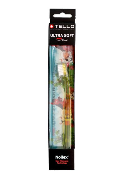 Дитяча зубна щітка Tello Junior 4480 Ultra Soft Black (від 5 до 10 років), жовта