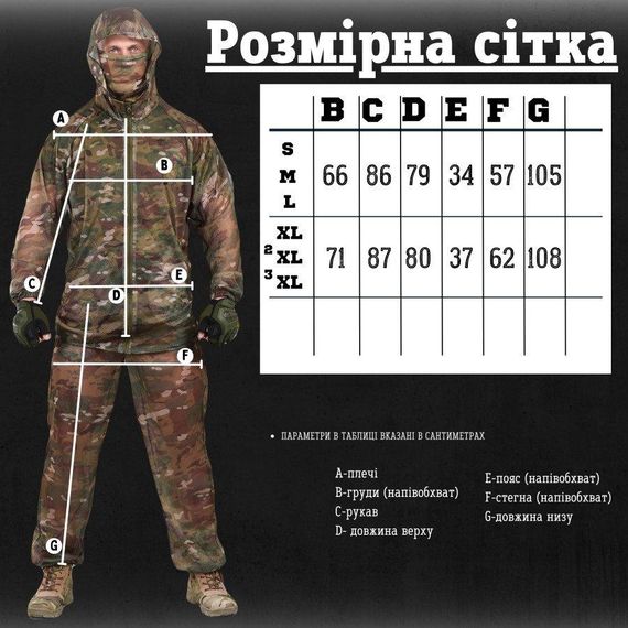 Маскувальний костюм сітка мультикам + БАФ ТН6558 | Зображення 1