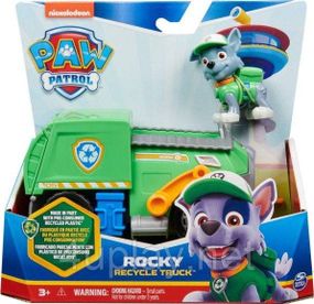 Щенячий патруль Спасательный мусоровоз и фигурка Рокки Оригинал PAW Patrol Rocky Recycle Truck