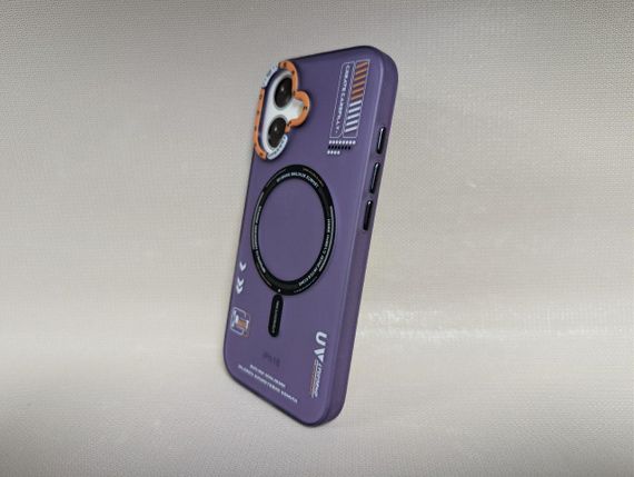 Чохол для iPhone 16 / Айфон 16 RbooT, магнітний чохол MagSafe, захисний, фіолетовий | Зображення 1