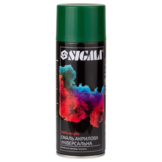 Емаль аерозольна акрилова 400мл Ral 6005 темно-зелений глянець Sigma (2737221)