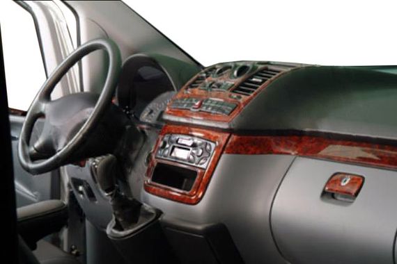 Накладки на панель Meric (Передняя часть + вставки в салон) 2006-2014, Титан для Mercedes Viano 2004-2015 гг. | Зображення 4