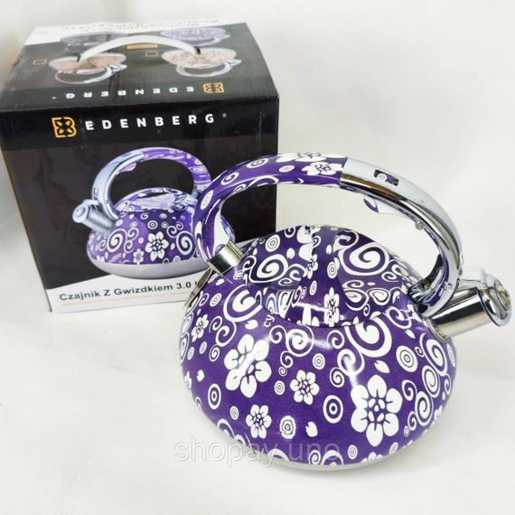 Чайник із свистком Edenberg EB-1959 3л з капсульним дном Purple | Зображення 4
