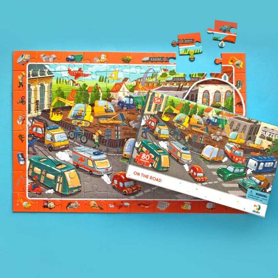 Детский пазл обсервационный "Осторожно на дороге" DoDo 300370, 80 эл. | Зображення 3