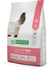 Корм Nature's Protection Long hair сухой для длинношерстных котов 7 кг